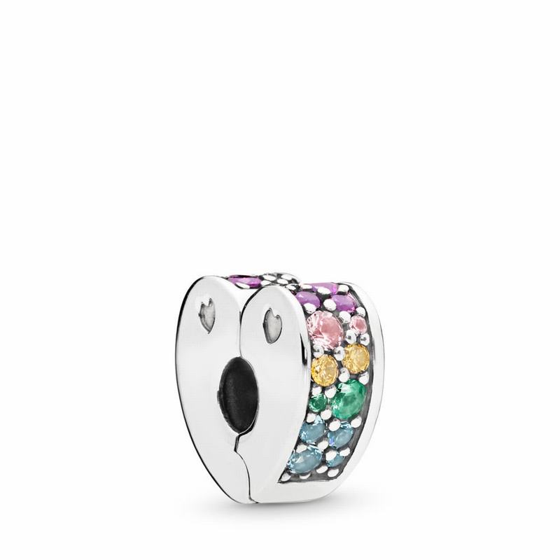 Talismane Pandora Multi-colored Arc Of Love Clip Argint/Albastri (SyAladhB)